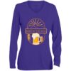 Beer Is The Way: Ladies' Moisture-Wicking Long Sleeve V-Neck Tee - Image 4